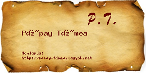 Pápay Tímea névjegykártya